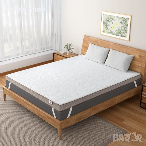 90x200см - Топ матрак BedStory, 7.5 см с мемори пяна и перящ се калъф , снимка 8 - Матраци - 53749811