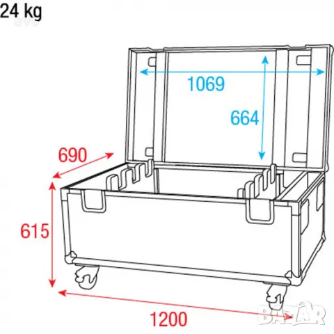 Кейс Showtec Case for 8x Sunstrip LED, снимка 5 - Други - 48831922