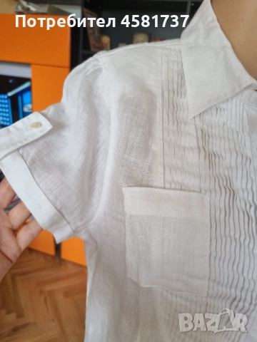 Дамска ленена риза/ рокля, размер М, снимка 2 - Туники - 51880185