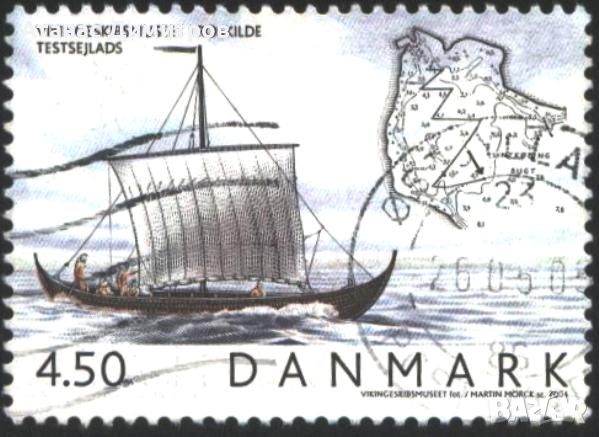 Клеймована марка Лодка Кораб 2004 от Дания, снимка 1 - Филателия - 46063724
