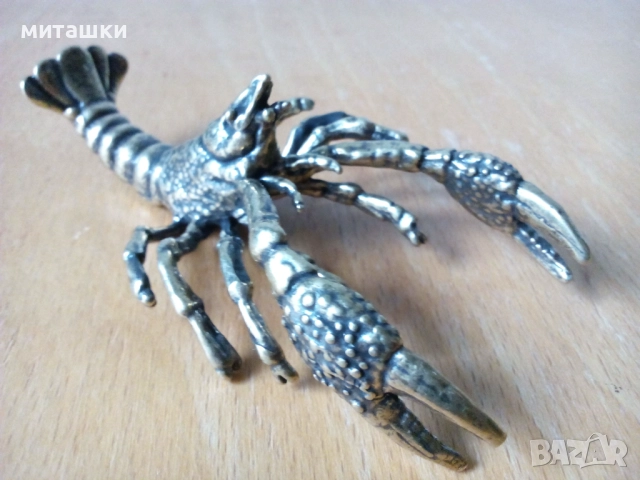 Бронзова статуетка рак омар, снимка 2 - Декорация за дома - 52687242