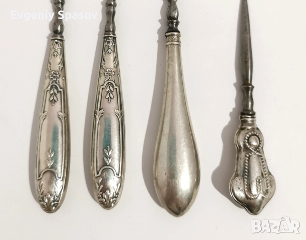 Антични Инструменти със Сребърни дръжки, снимка 3 - Антикварни и старинни предмети - 51585881