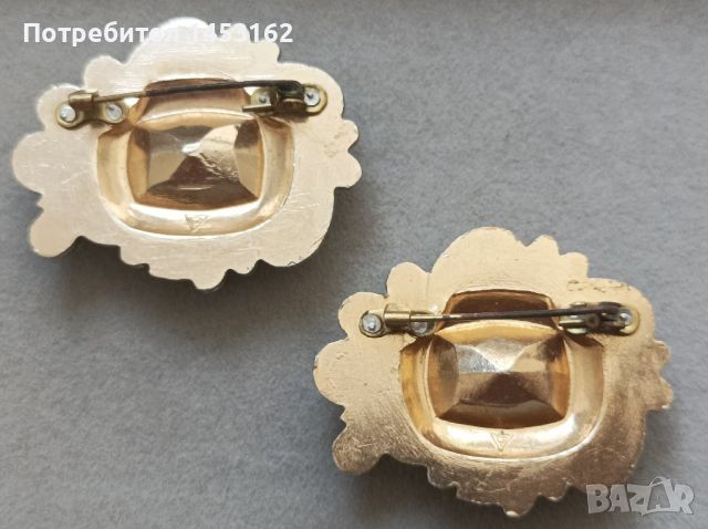 Старинни руски брошки с гранатово стъкло , снимка 2 - Други - 45804874