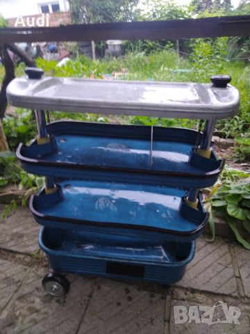 Метална количка за инструменти на 4 работни нива. Внос от Германия! Подходяща за сервиз, работилница, снимка 2 - Куфари с инструменти - 45775938