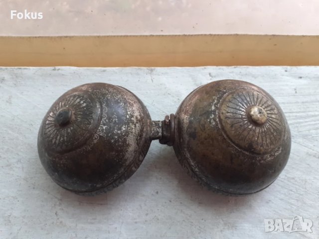 Уникален стар османски бронзов съд контейнер за барут или др, снимка 6 - Антикварни и старинни предмети - 51368768