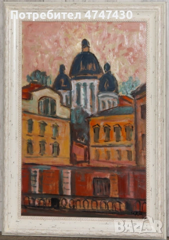 Стоян Домусчиев маслени бои картина пейзаж, снимка 5 - Пана - 53636317