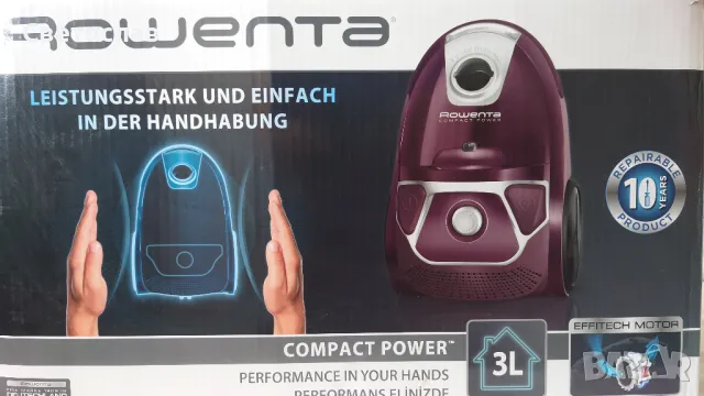 Нова прахосмукачка Rowenta RO3969EA, с торба, 750W, 3л. капацитет на торбата, енергиен клас A, бордо, снимка 7 - Прахосмукачки - 49966820