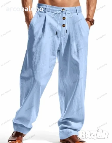 Мъжки ленен ежедневен панталон, 8цвята , снимка 5 - Панталони - 50499948