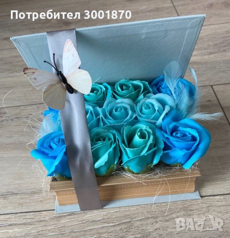 Аранжирани сапунени рози в кутии букет в кутия подарък цветя, снимка 3 - Декорация за дома - 45495822