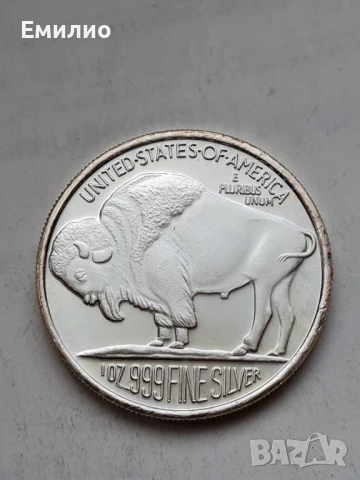 USA. ЕДНА УНЦИЯ ЧИСТО СРЕБРО 0.999 ОТ 2008 год. , снимка 2 - Нумизматика и бонистика - 50918650