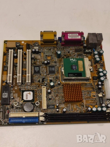 Платка s.370 с процесор intel 567MHzза ретро компютър, снимка 2 - Дънни платки - 53201690