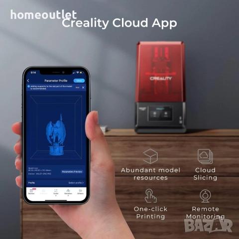 ПРОМОЦИЯ 3D принтер CREALITY HALOT-ONE PRO CL-70 – висока прецизност и модерна светлинна технология, снимка 3 - Друга електроника - 52802900