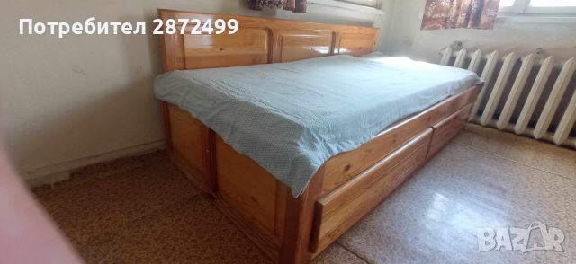 Легло дървено с матрак, снимка 2 - Спални и легла - 45431926