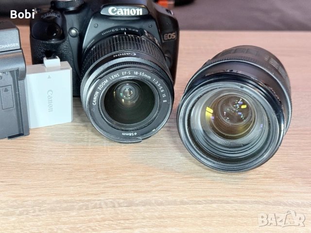 Canon EOS 500D + 2 обектива + 32GB карта + аксесоари, снимка 2 - Фотоапарати - 53864707