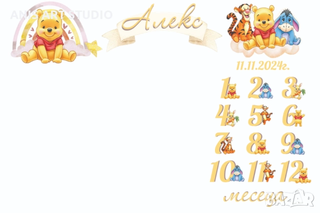 Платно за месечинки/Платно за снимки на бебето/Месечинка