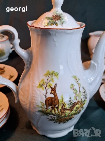 чешки порцеланов сервиз Bernadotte ловни мотиви  35/1, снимка 11 - Сервизи - 54176716