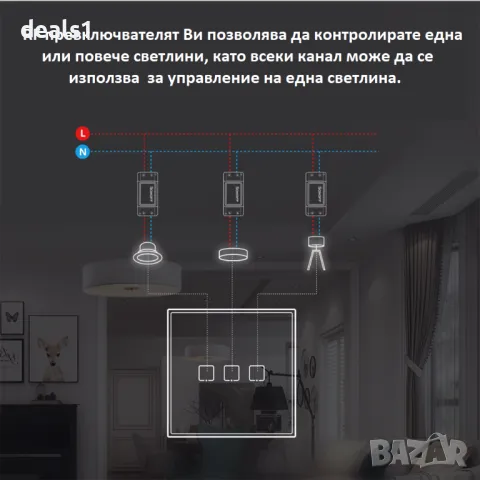 SONOFF T2EU3C-RF Смарт ключ за осветление Стъклен панел Бял 3 бутона, снимка 5 - Друга електроника - 47937351