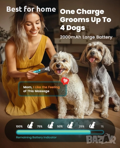  oneisall 4 в 1 комплект за подстригване на кучета с LED светлина , снимка 7 - За кучета - 51835025