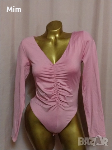 M Розово боди с дълъг ръкав , снимка 6 - Блузи с дълъг ръкав и пуловери - 52716851