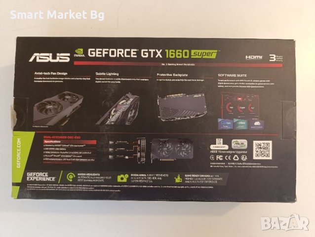 Видео карта 6 GB  ASUS GeForce 1660 Super, снимка 2 - Видеокарти - 46128091