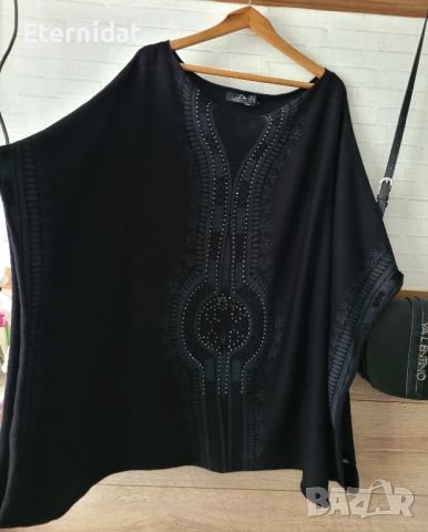Черна блуза тип прилеп ръкав , снимка 3 - Блузи с дълъг ръкав и пуловери - 45626167