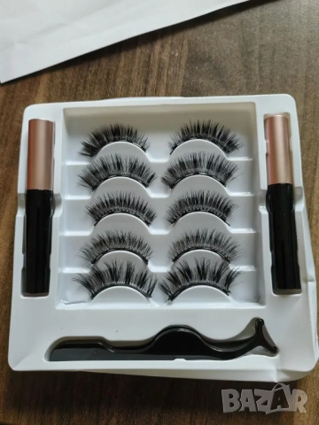   5 чифта магнитни изкуствени мигли с очна линия  