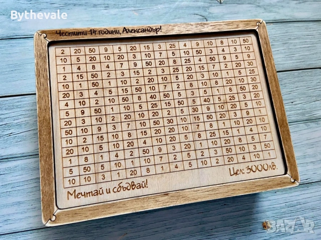 Дървена касичка с цел  Персонализирана кутия за спестявания с гравиране, снимка 6 - Други - 53868669