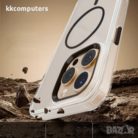 Силиконов кейс bSmart Clear Thin Magsafe и Протектор За iPhone 17 Pro Max (6.9), Черен, снимка 5 - Калъфи, кейсове - 52033993