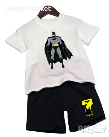 БАТМАН детски комплект екип тениска + къси гащи + цифра за години, снимка 2 - Детски комплекти - 53757413
