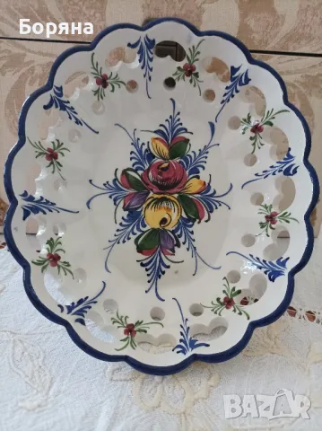 Португалска бяла керамика ръчно декорирана, снимка 9 - Декорация за дома - 49673322