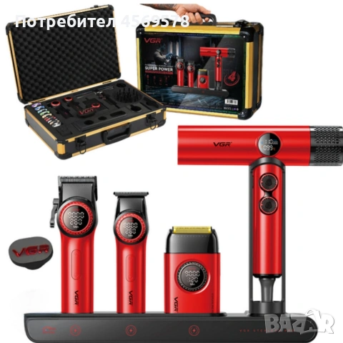 🎀Професионален комплект машинки за подстригване VGR Stepless 4 в 1🎀, снимка 9 - Фризьорски принадлежности - 53418687