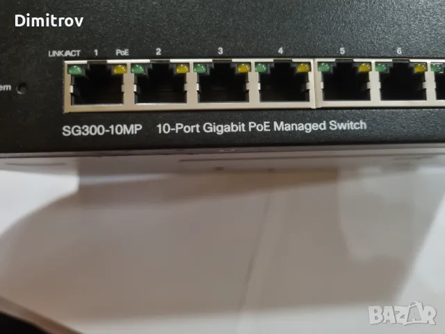 Cisco SG 300-10MPP 10 -port Gigabit MAX PoE+ Managed Switch, снимка 2 - Суичове - 49589907