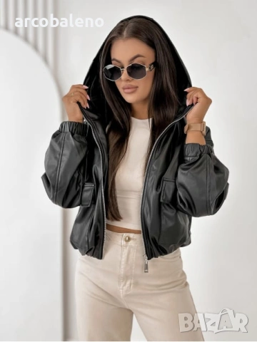 Дамско преходно яке от еко кожа VIANNE, 2цвята , снимка 13 - Якета - 54228058