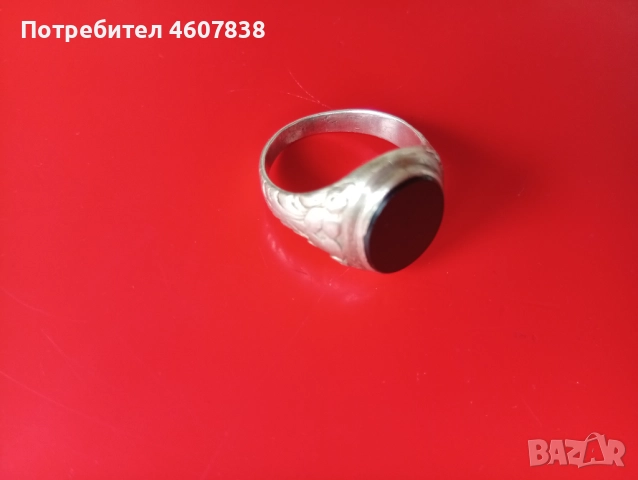 Сребърен пръстен с оникс