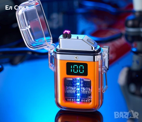 Елегантна прозрачна ветроустойчива запалка с LED светлинки, снимка 2 - Други стоки за дома - 53880022