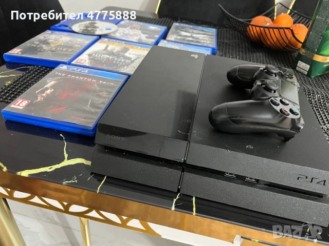 PlayStation 4 + джойстик + 9 игри (работеща, HDMI забележка)