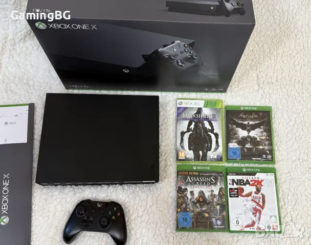 отличен Xbox One X 1 Tb 4K + 4 игри + гаранция, снимка 1 - Xbox конзоли - 48355513