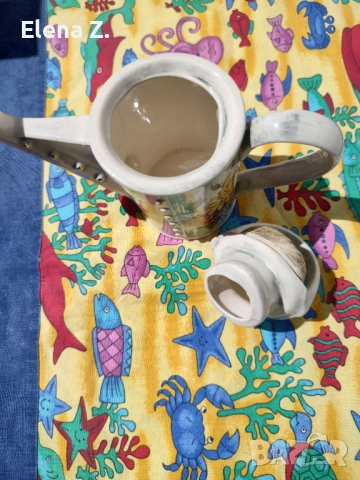 Малък колекционерски чайник - стара лейка на Swineside Ceramics, снимка 5 - Колекции - 52344774