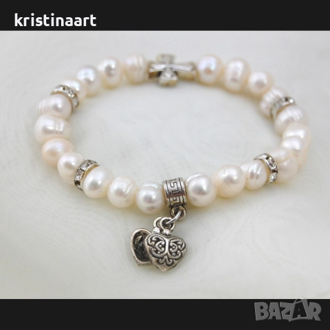 Гривна *Символ* от естествени бели перли