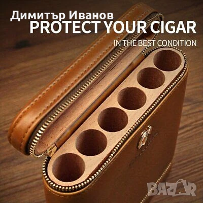 Cohiba кедров (кожено покритие) преносим хумидор със овлажнител за 6 пури, снимка 9 - Други - 51019105