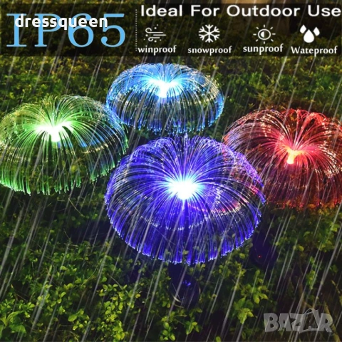 4469 Соларна LED лампа „Медуза“: Магическо сияние със 7 преливащи цвята за вашата градина, снимка 5 - Соларни лампи - 54066337