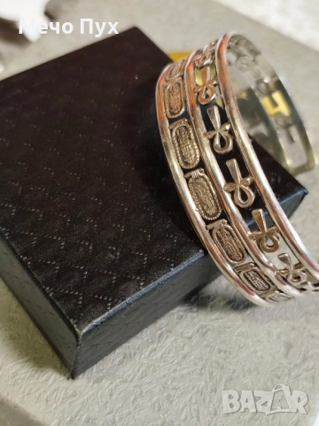 Сребърна твърда,отворена гривна ( 322)