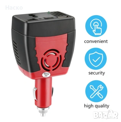 Преобразувател на напрежение 12V - 220V 150w, инвертор, снимка 2 - Друга електроника - 53441591