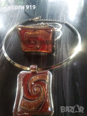 Колие и гривна венецианско стъкло , снимка 1 - Колиета, медальони, синджири - 45829454