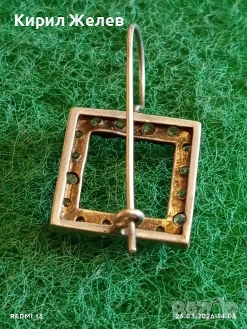 Винтидж сребърна обеца с инкрустирани кристали стил и елегантност 29434, снимка 4 - Обеци - 53984300