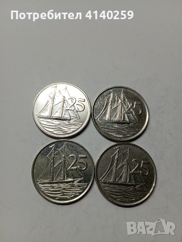 КАЙМАНОВИ ОСТРОВИ 25 ЦЕНТА 1999 2002 Г 10 ЦЕНТА 1996 Г 2002 Г , снимка 3 - Нумизматика и бонистика - 53092558