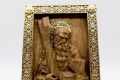 Позлатена релефна икона на Свети Андрей Първозвани от масивен дъб - 9 карата, снимка 7