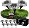 Комплект от 8 соларни лампи за градина, водоустойчиви, бяла светлина, снимка 1