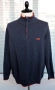 Hugo Boss Mens Navy Blue 1/4 Zip Long Sleeve Cotton Jumper Pullover Size XL /XXL, снимка 1