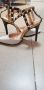 Шикозни бели дамски обувки със златисто , снимка 3